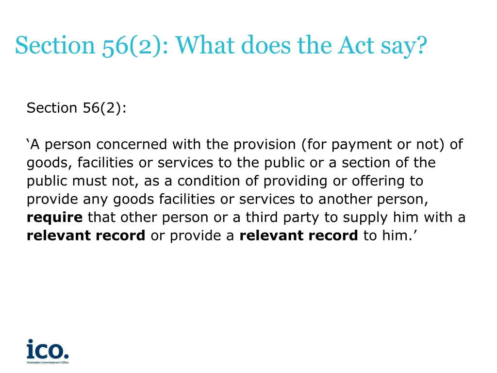 section 56 2 what does the act say