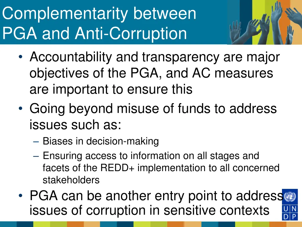 complementarity between pga and anti corruption