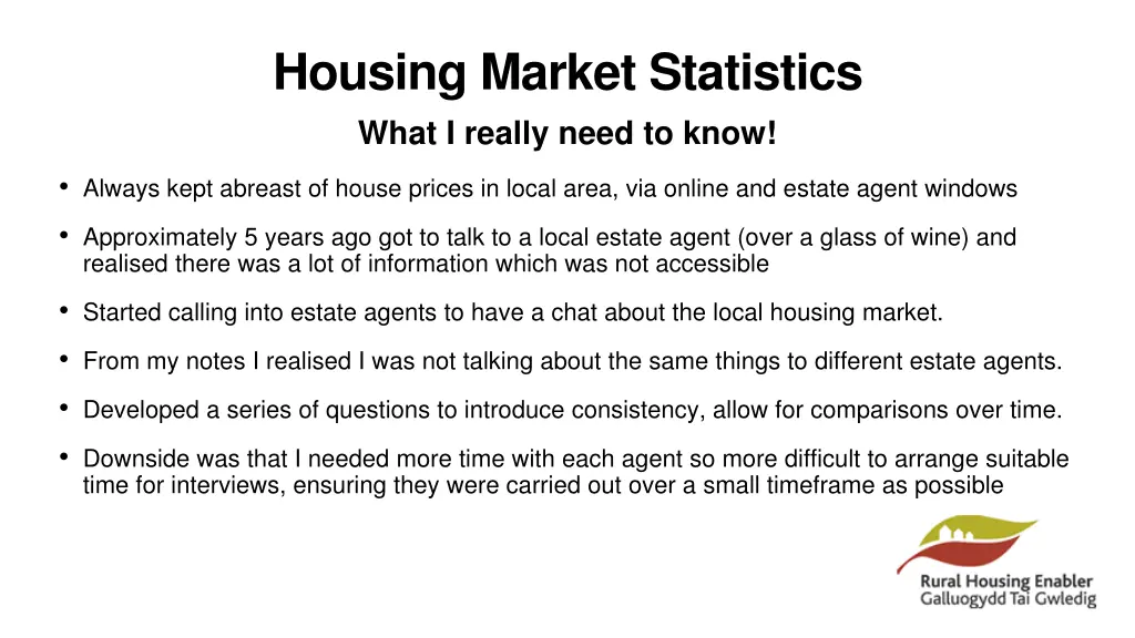 housing market statistics what i really need