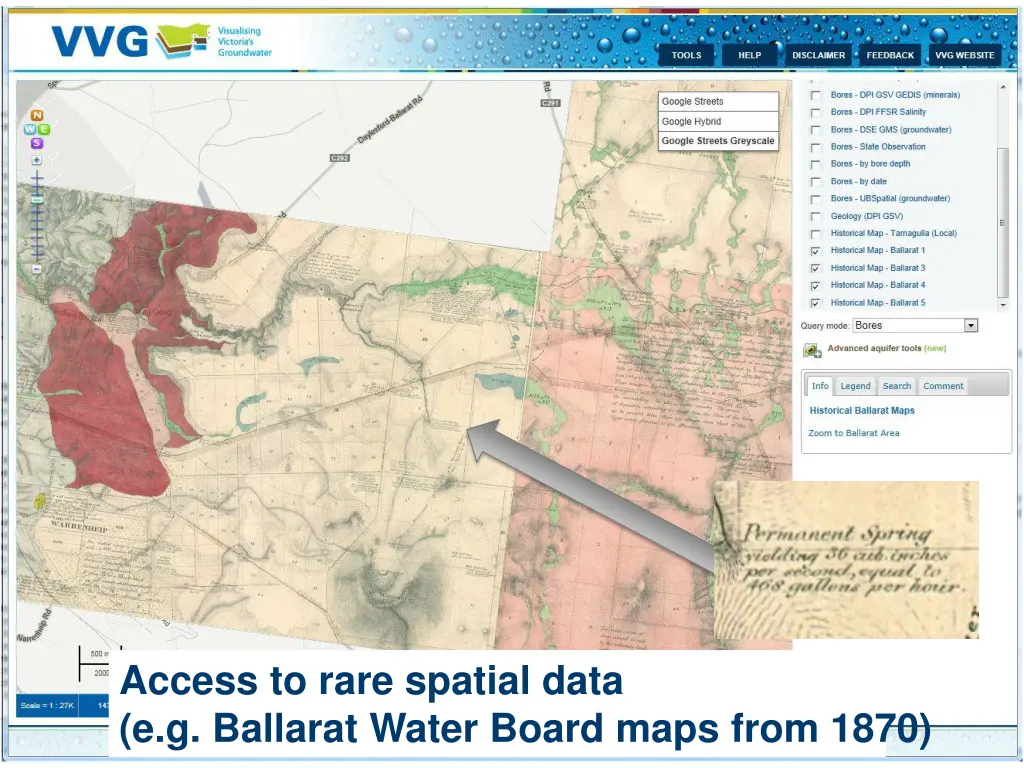 access to rare spatial data e g ballarat water