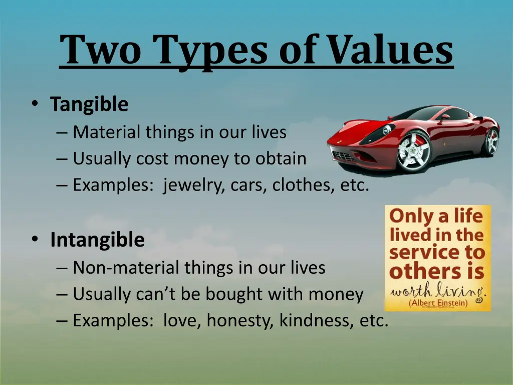 two types of values