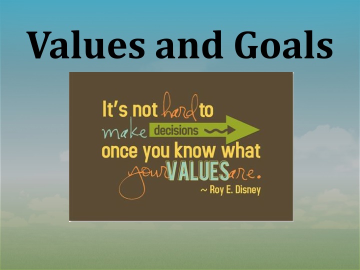 values and goals