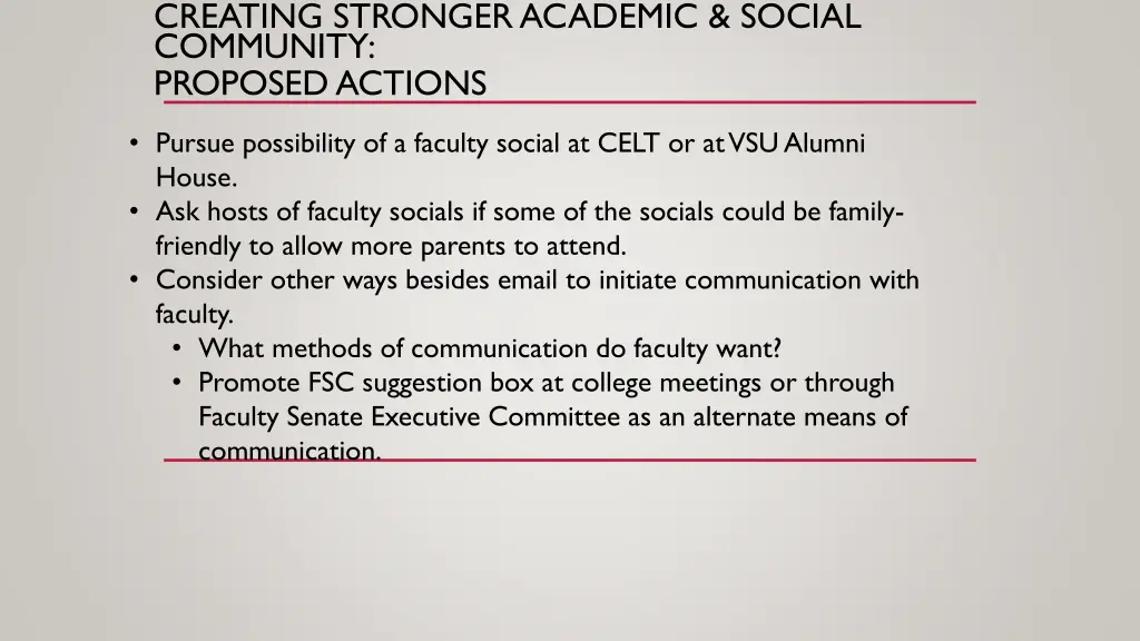 creating stronger academic social community