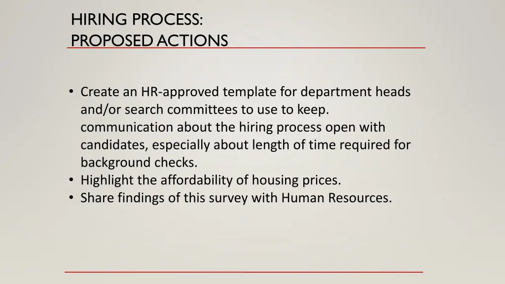 hiring process proposed actions 1