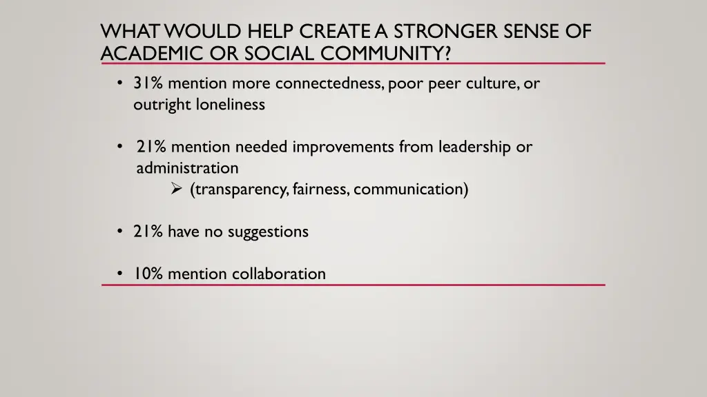 what would help create a stronger sense