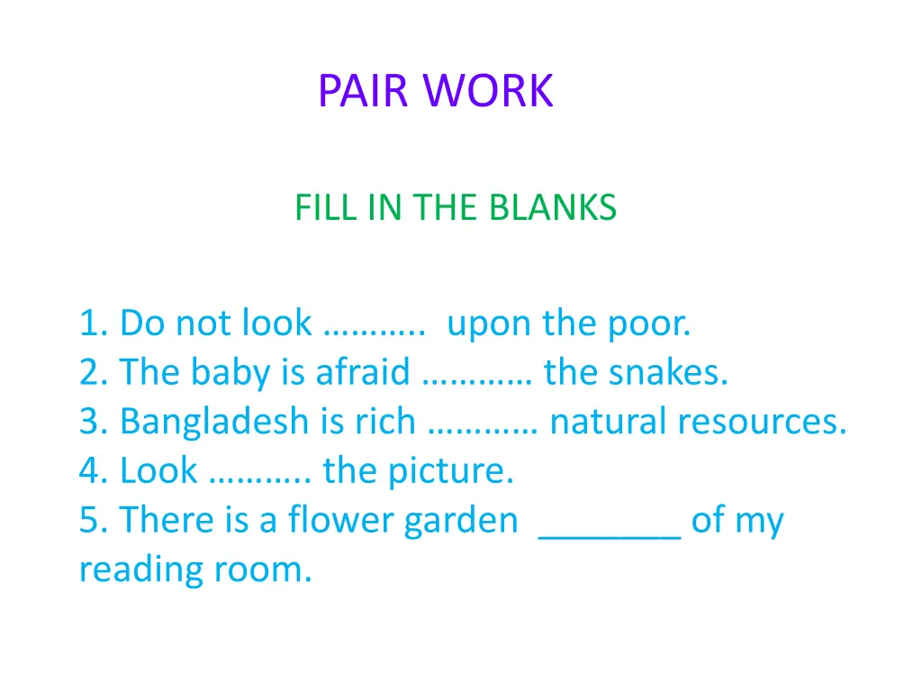 pair work