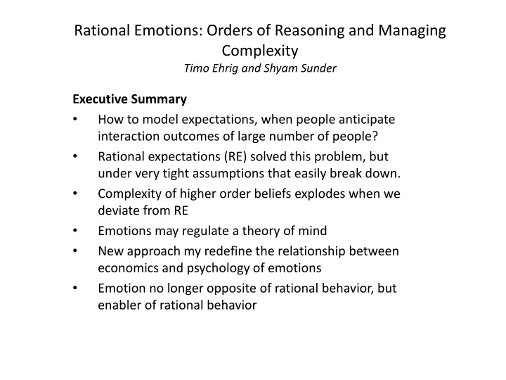 rational emotions orders of reasoning