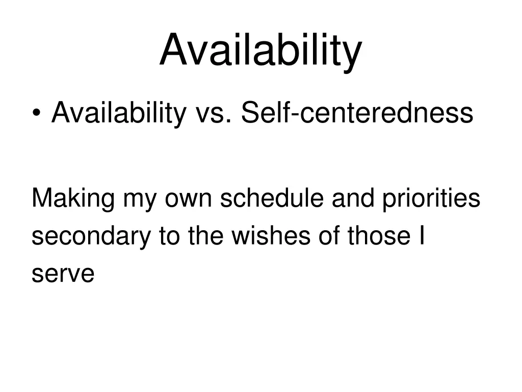 availability