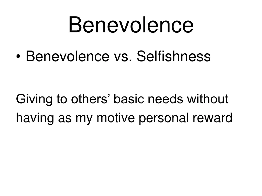 benevolence