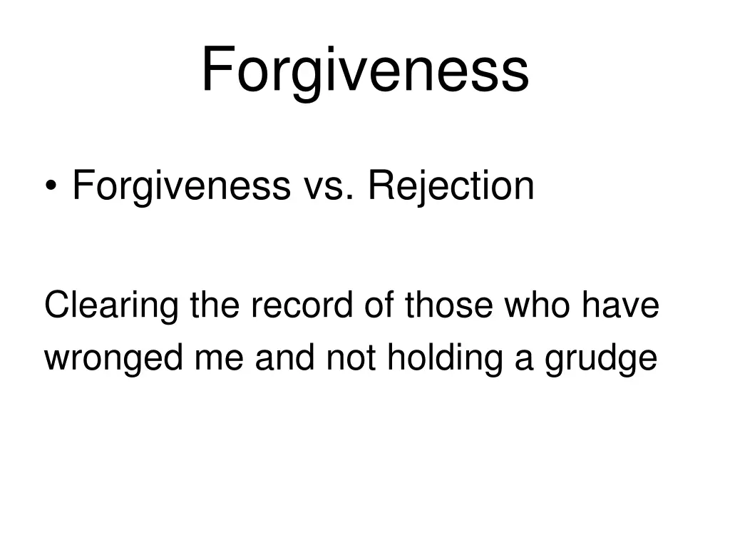 forgiveness