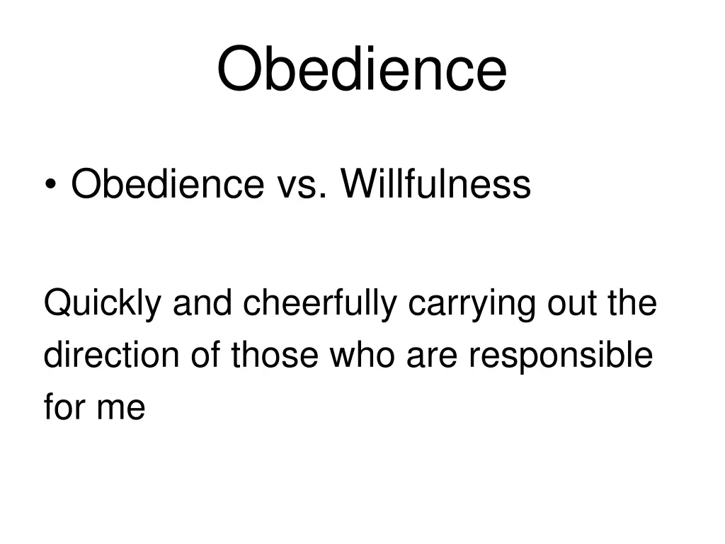 obedience