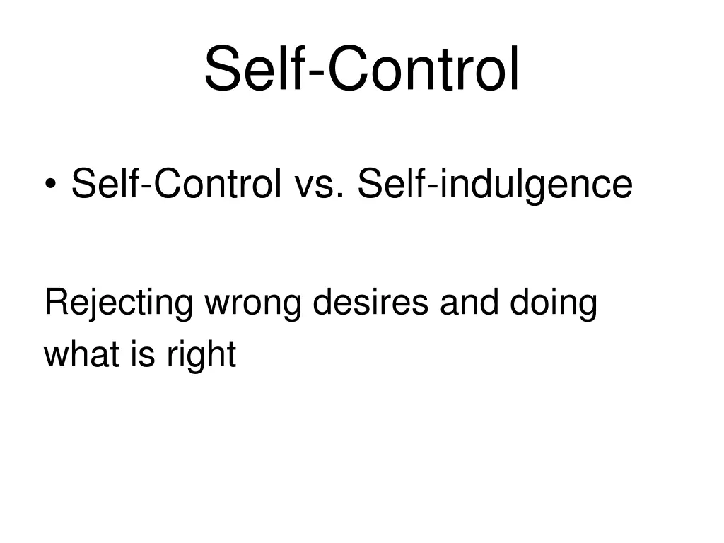 self control