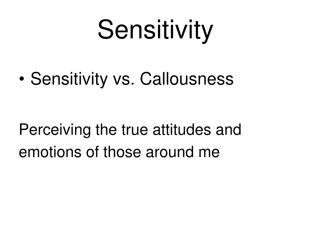 sensitivity