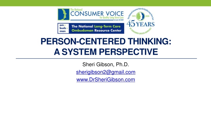 person centered thinking a system perspective