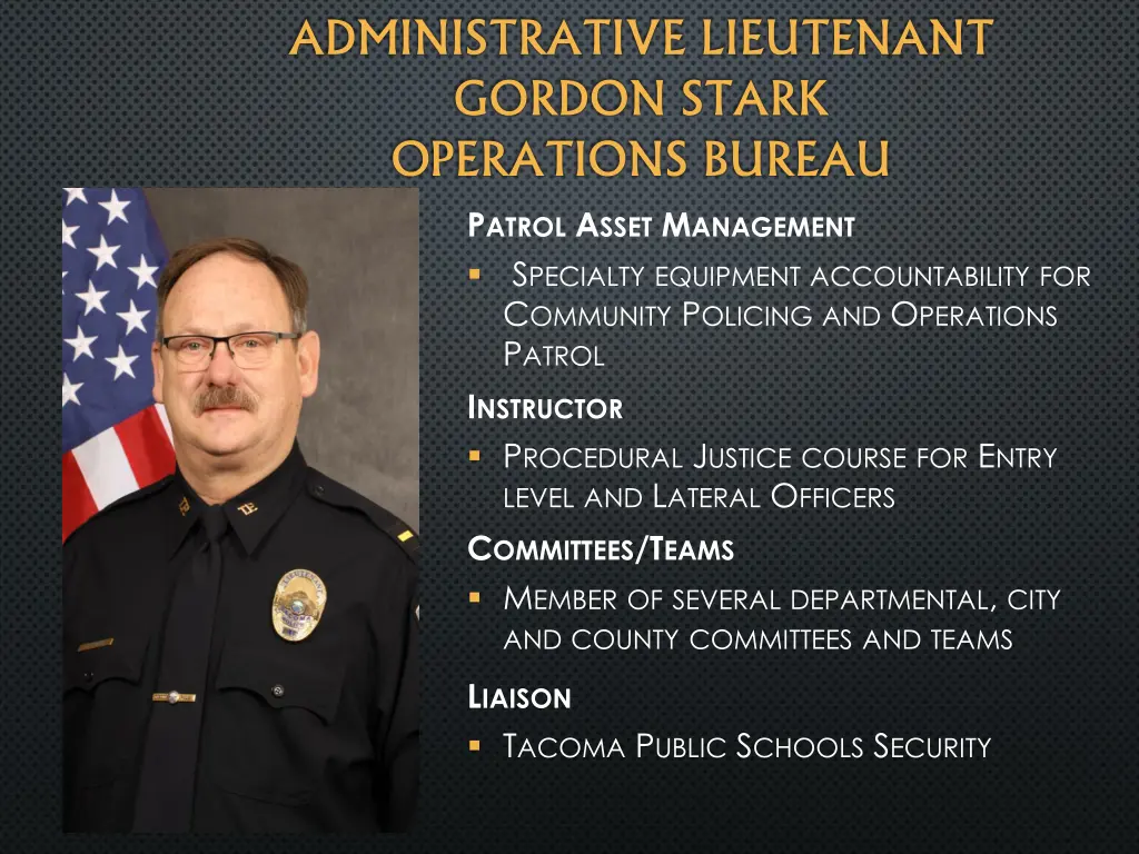 administrative lieutenant gordon stark operations