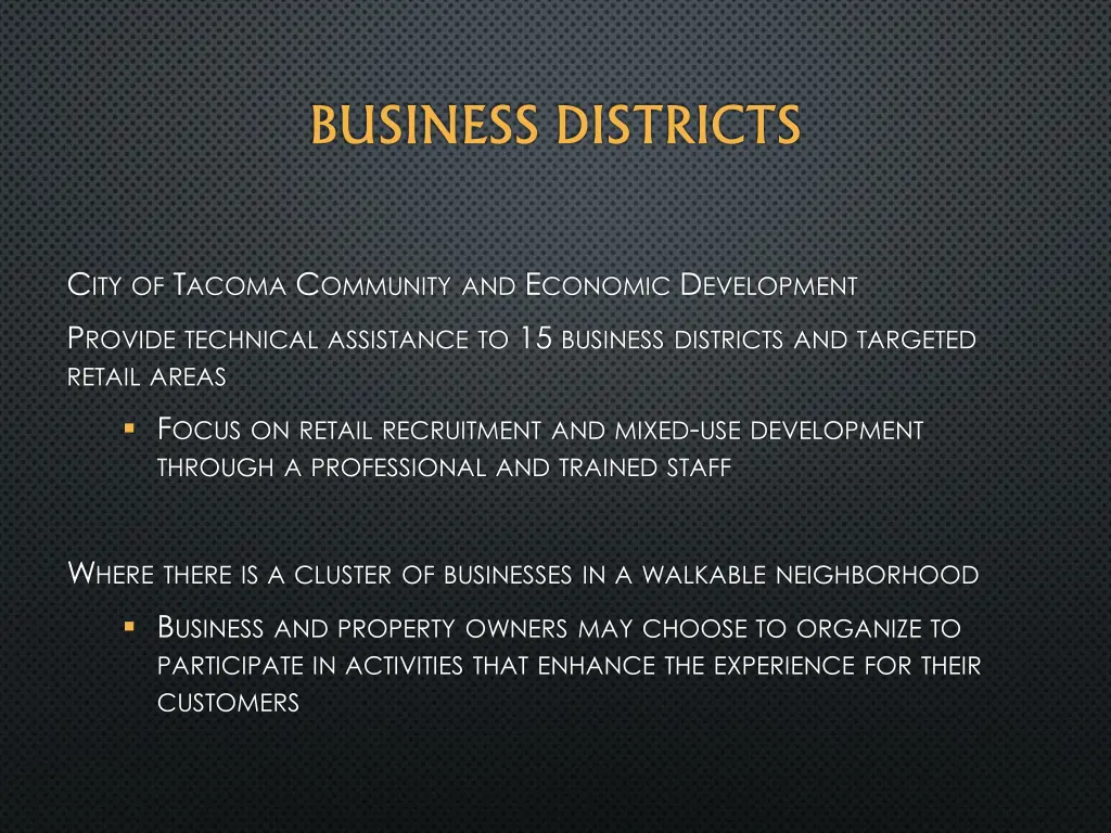 business districts