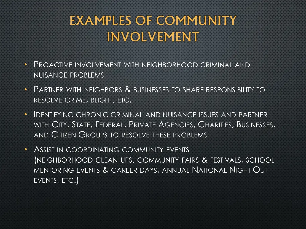 examples of community involvement