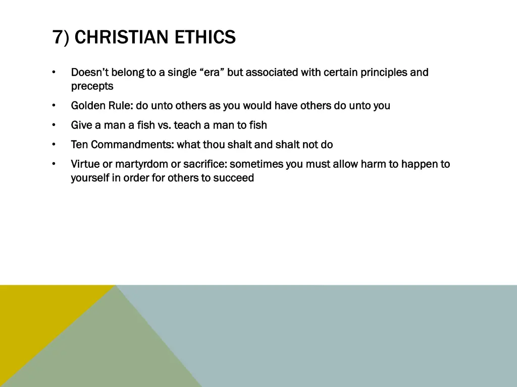 7 christian ethics