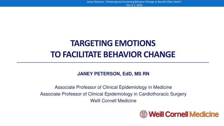 janey peterson achieving and sustaining behavior