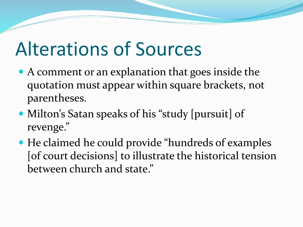 alterations of sources 1