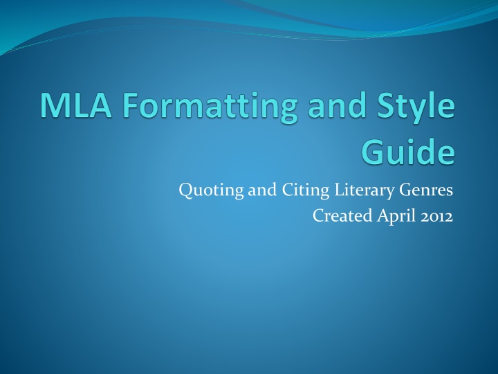 quoting and citing literary genres created april