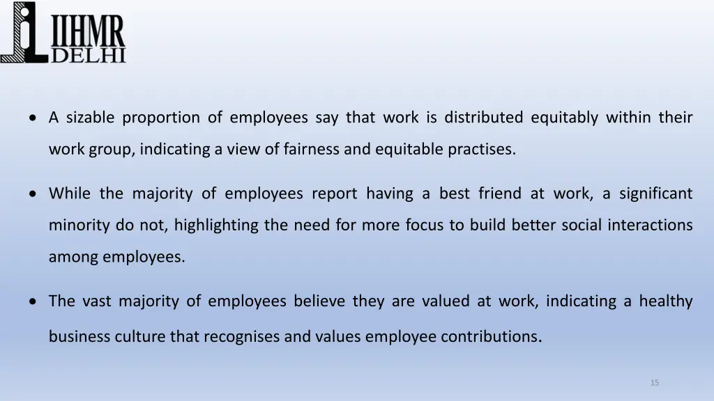 a sizable proportion of employees say that work