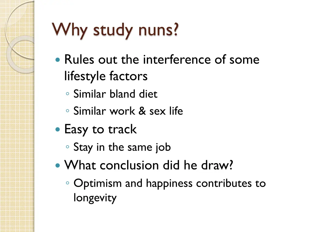 why study nuns