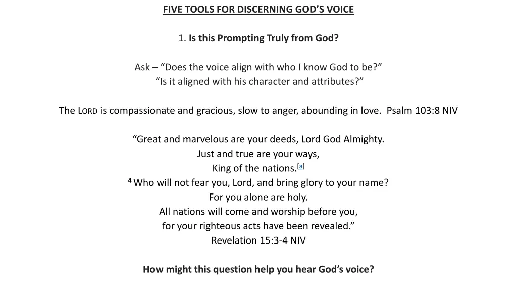 five tools for discerning god s voice