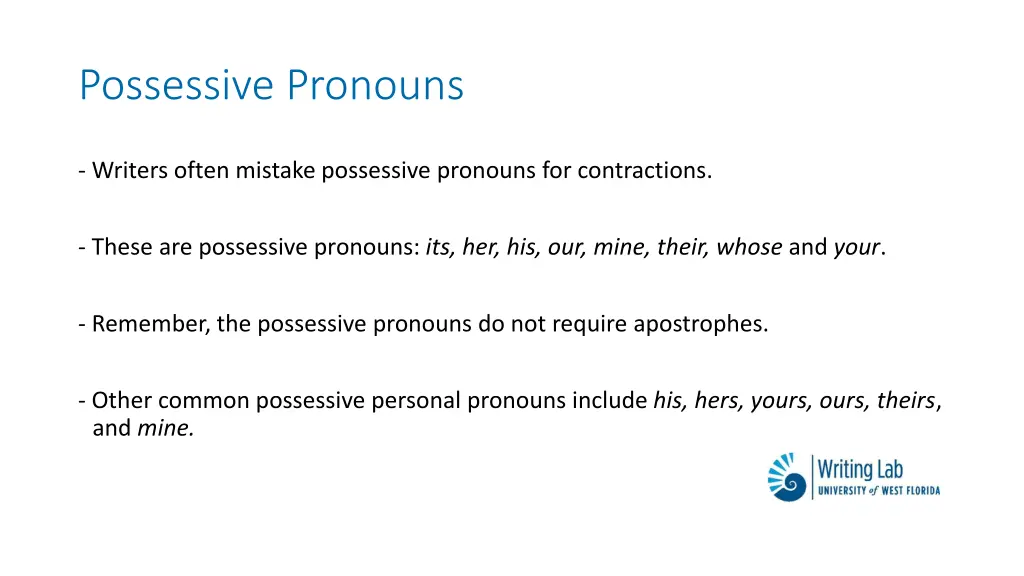 possessive pronouns