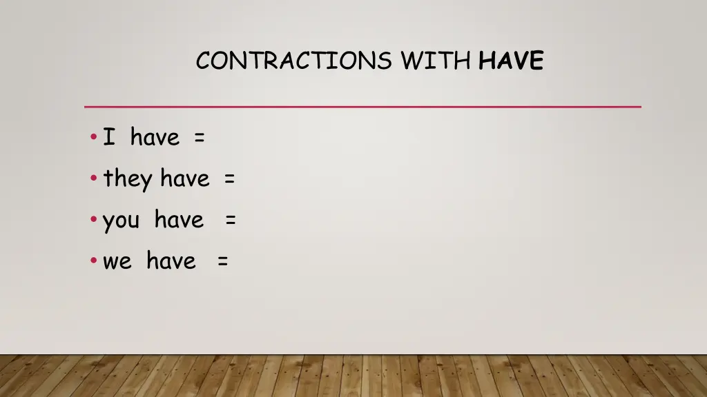 contractions with have