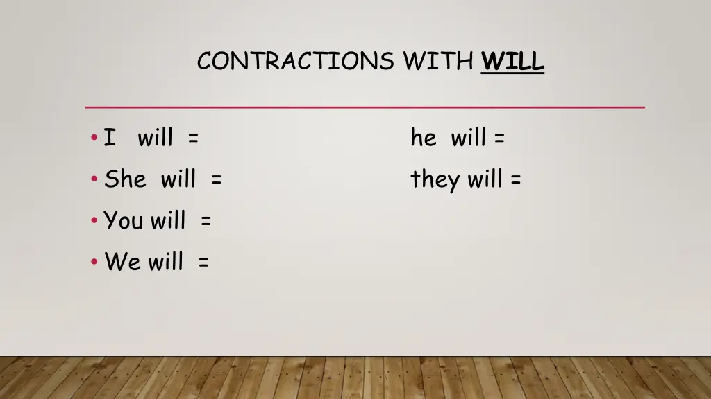 contractions with will