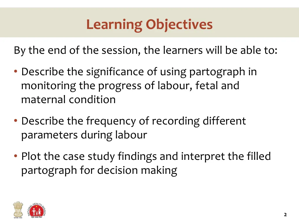 learning objectives