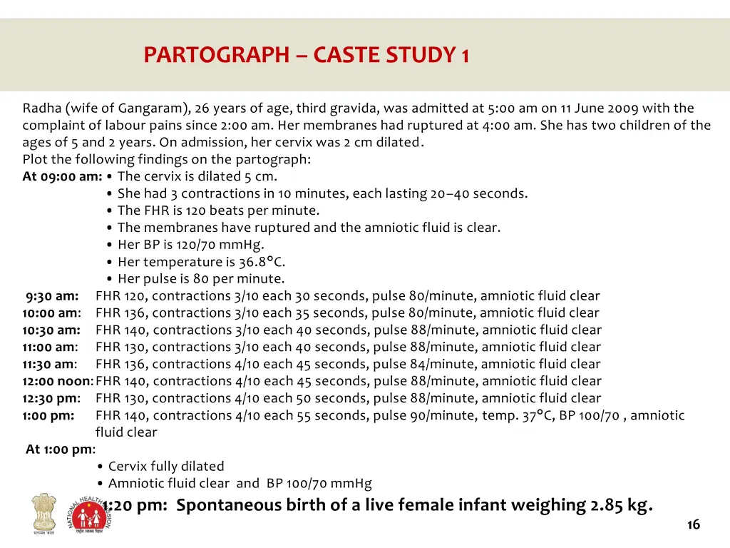 partograph caste study 1