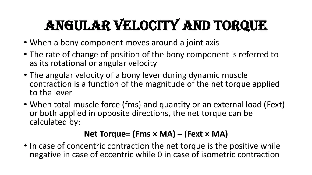 angular velocity and torque angular velocity