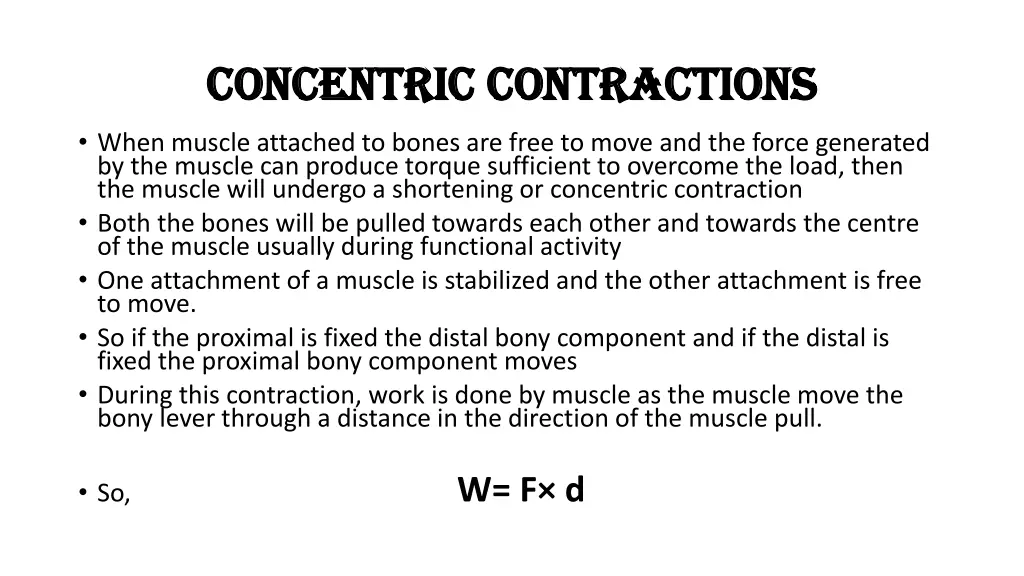 concentric contractions concentric contractions