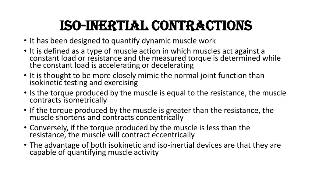 iso iso inertial contractions inertial