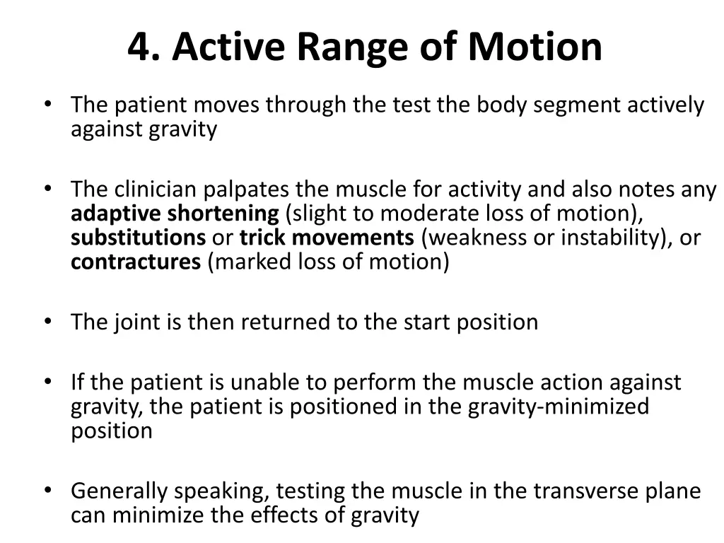 4 active range of motion