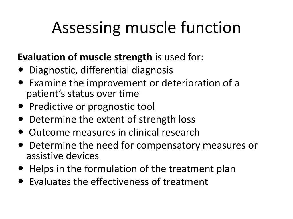 assessing muscle function 1