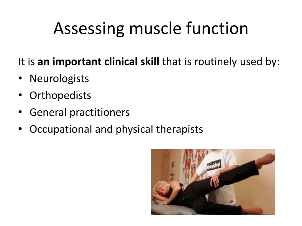 assessing muscle function