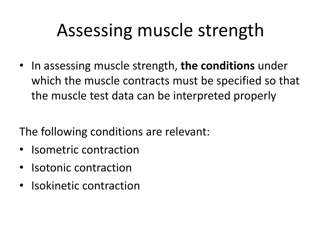 assessing muscle strength