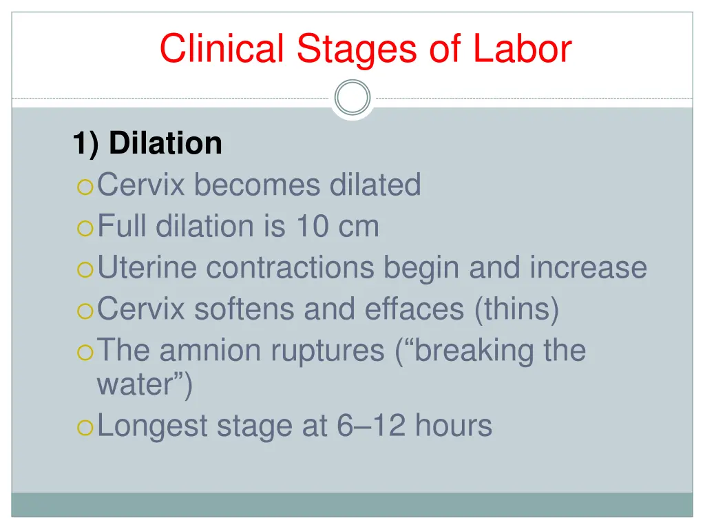 clinical stages of labor 1