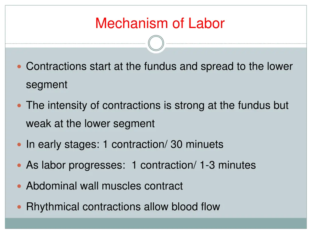 mechanism of labor