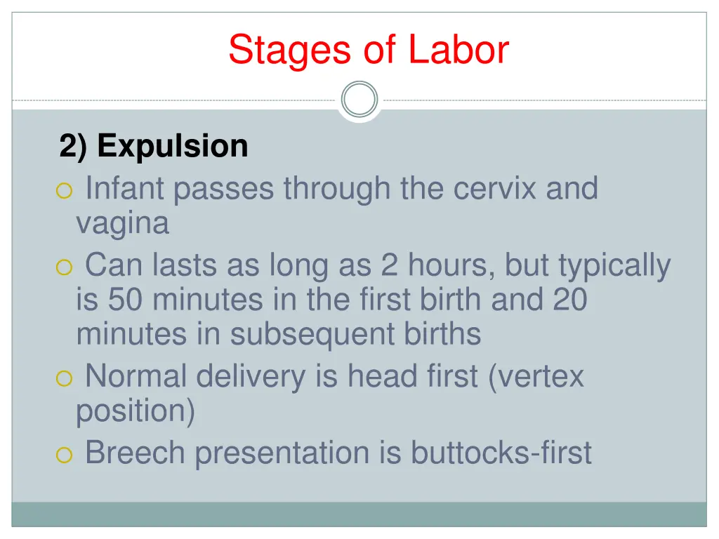 stages of labor