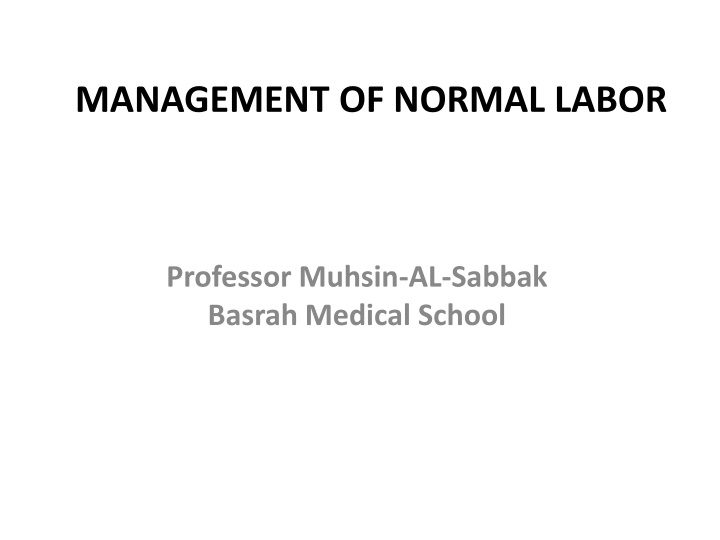 management of normal labor