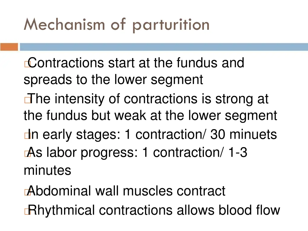 mechanism of parturition