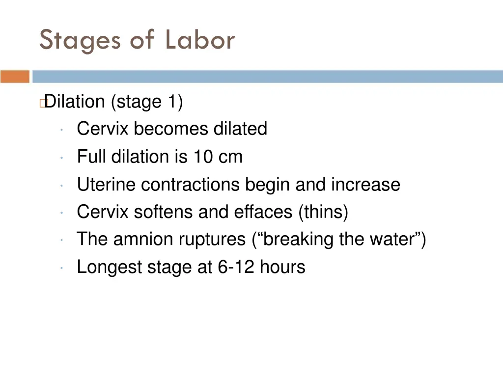 stages of labor