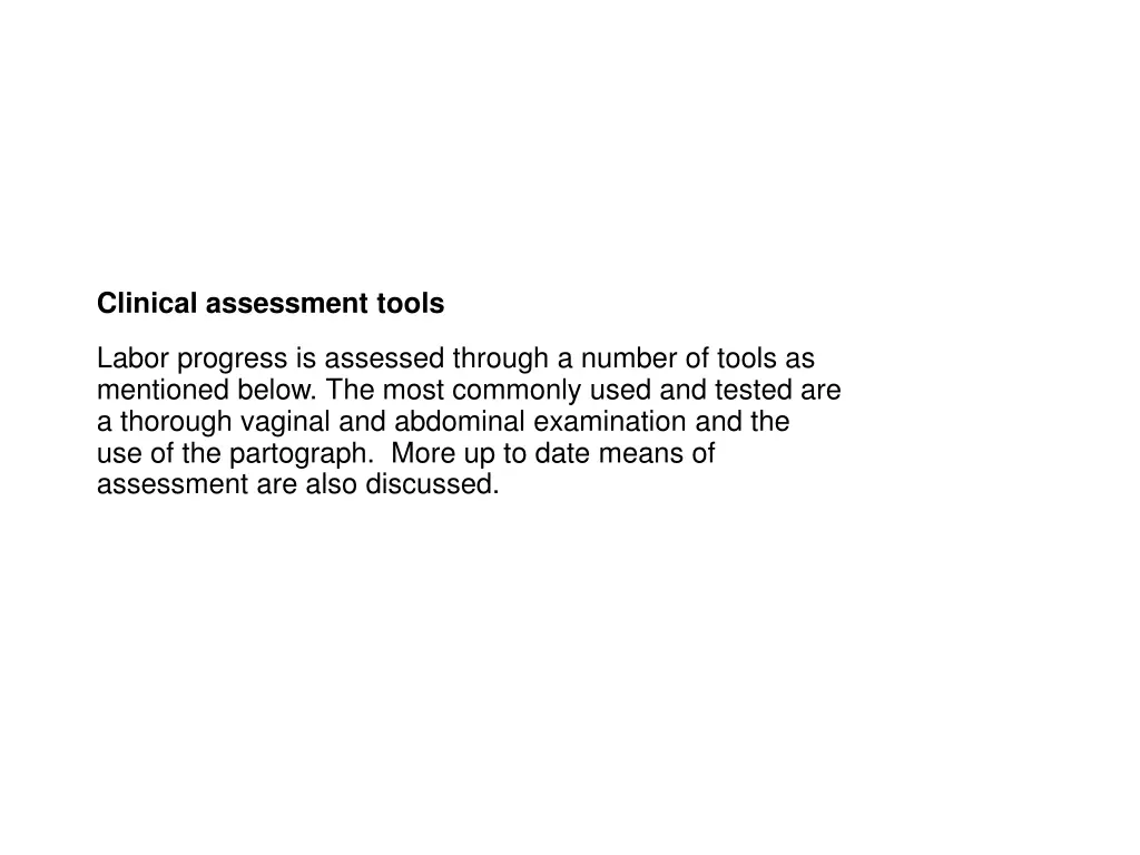 clinical assessment tools