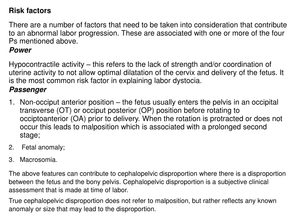 risk factors