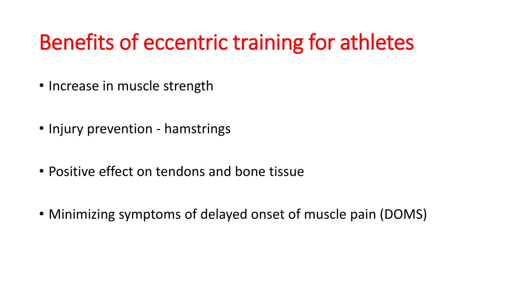 benefits of eccentric training for athletes