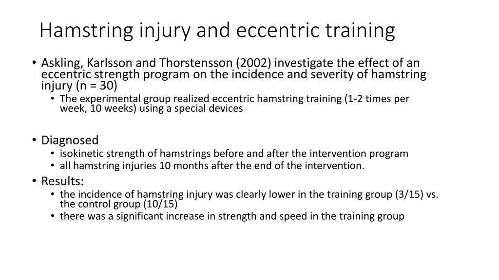 hamstring injury and eccentric training